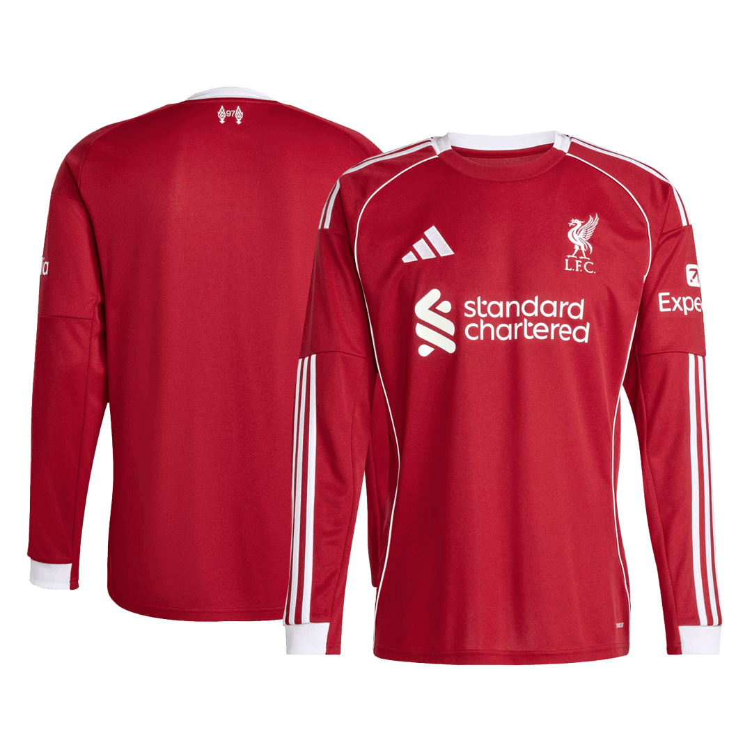 Liverpool Home Long Sleeve Soccer Jersey 2025/26