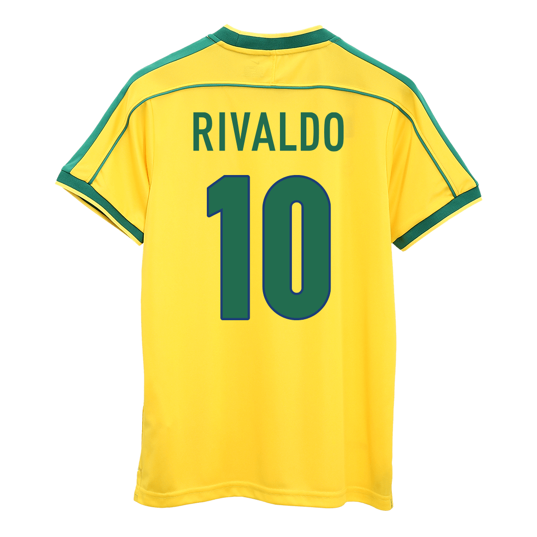 RIVALDO #10 Βραζιλία Ρετρό Μπλουζάκι ποδοσφαίρου 1998 - Παγκόσμιο Κύπελλο