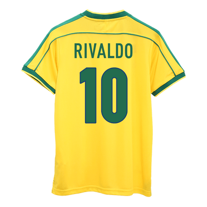 RIVALDO #10 Βραζιλία Ρετρό Μπλουζάκι ποδοσφαίρου 1998 - Παγκόσμιο Κύπελλο