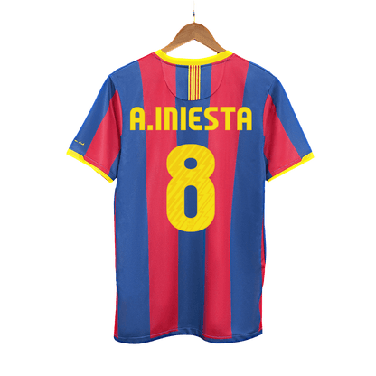 A.INIESTA #8 Ρετρό φανέλα Barcelona για εντός έδρας ποδόσφαιρο 2010/11