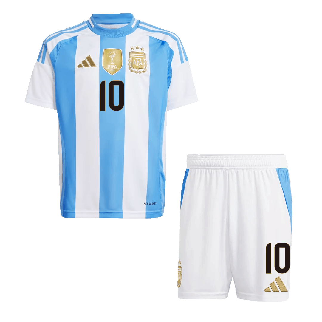 Kids Argentina MESSI #10 προσαρμοσμένα ποδοσφαιρικά κιτ για το σπίτι 2024