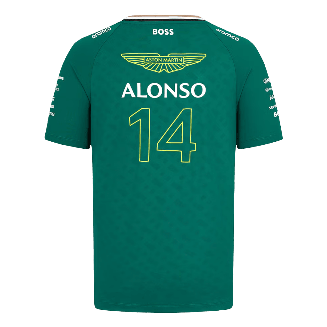 Aston Martin Aramco Cognizant F1 Racing Team Fernando Alonso Driver T-Shirt 2024 Football Kit UK