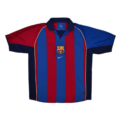 Retro Jersey RIVALDO #10 Barcelona Retro Jersey Home Soccer Shirt 2001/02