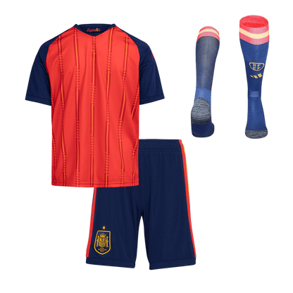 Spain Home World Cup Kids Soccer Jerseys Full Kit 2026