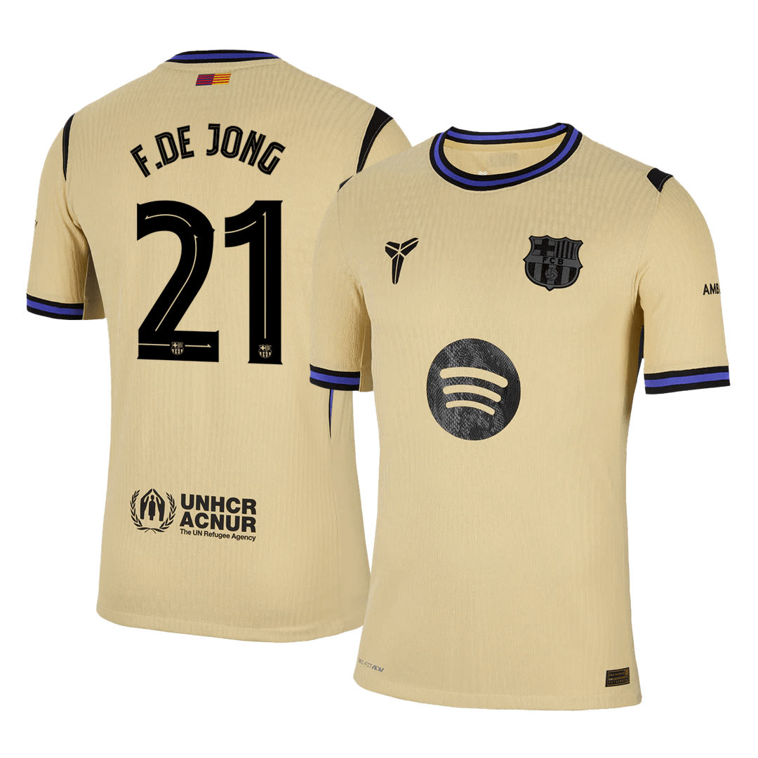 F.DE JONG #21 Αυθεντική Φανέλα Ποδοσφαίρου Barcelona Εκτός έδρας 2025/26 - UCL