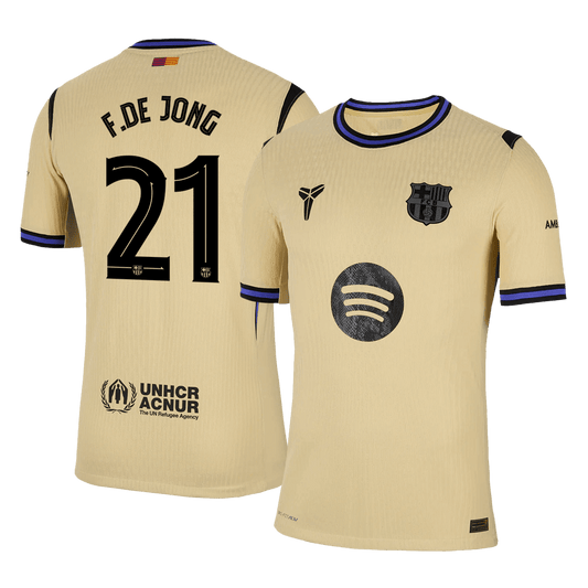 F.DE JONG #21 Αυθεντική Φανέλα Ποδοσφαίρου Barcelona Εκτός έδρας 2025/26 - UCL
