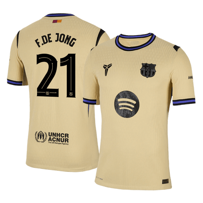 F.DE JONG #21 Barcelona Away Authentic Soccer Jersey 2025/26 - UCL
