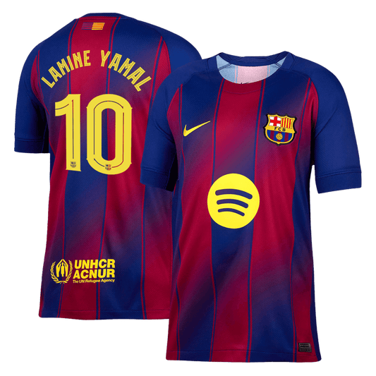 LAMINE YAMAL #10 Εντός έδρας ποδοσφαιρική φανέλα Barcelona 2025/26 Κόκκινο&Μπλε - UCL
