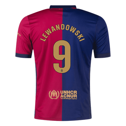 LEWANDOWSKI Barcelona Jersey Custom #9 Soccer Jersey Home 2024/25 Spotify Logo Without Text