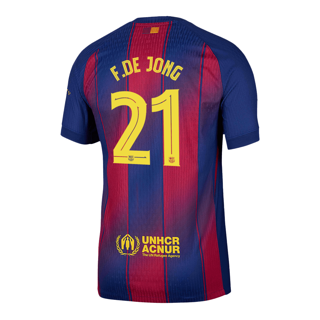 Barcelona F.DE JONG #21 Εντός Έδρας Αυθεντική Φανέλα Ποδοσφαίρου 2025/26 - UCL