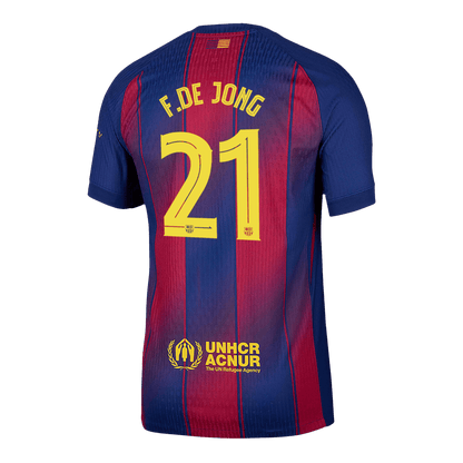 Barcelona F.DE JONG #21 Εντός Έδρας Αυθεντική Φανέλα Ποδοσφαίρου 2025/26 - UCL