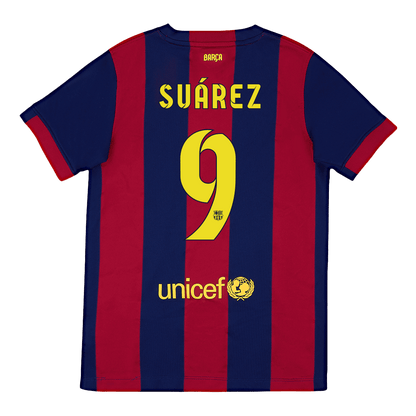 SUAREZ #9 Ρετρό φανέλα Barcelona για εντός έδρας ποδόσφαιρο 2014/15