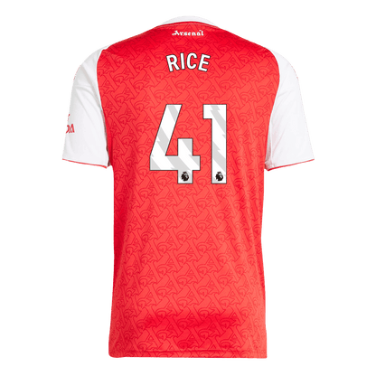 RICE #41 Arsenal Home Soccer Jersey 2025/26 Red