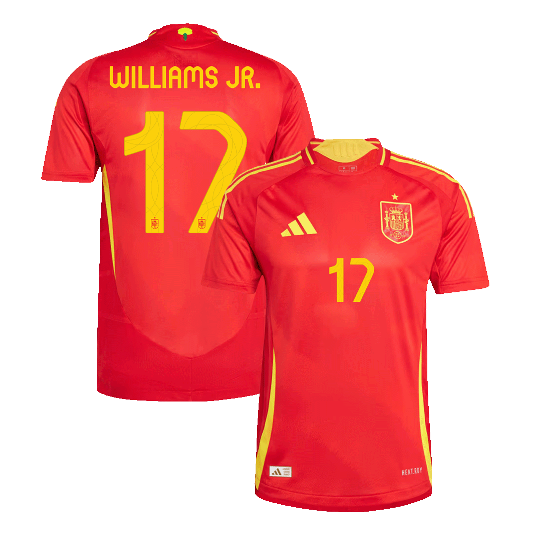Αυθεντικό WILLIAMS JR. #17 Ποδόσφαιρο Τζέρσεϊ Ισπανίας εντός έδρας μπλουζάκι 2024