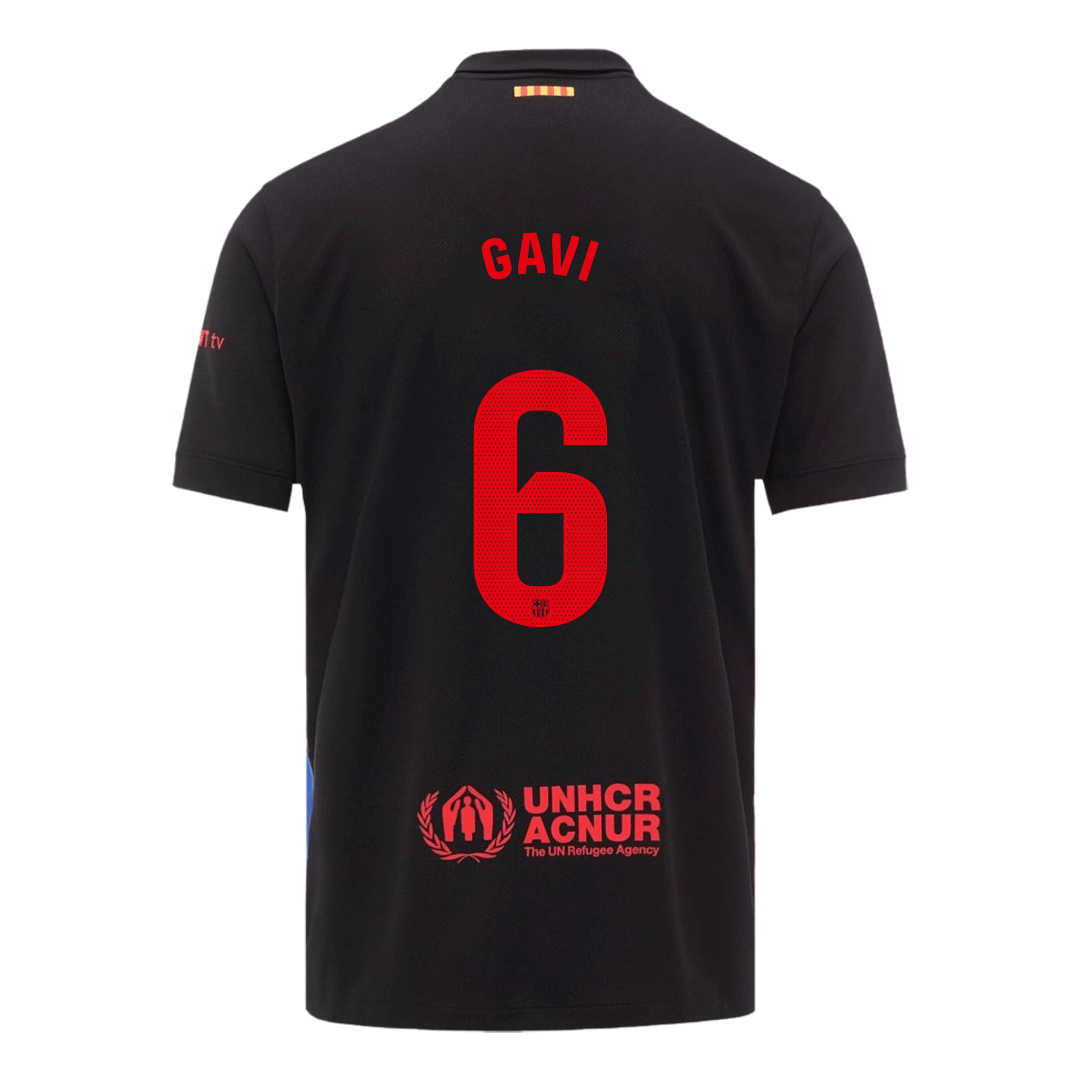 GAVI #6 Προσαρμοσμένη φανέλα ποδοσφαίρου Barcelona εκτός έδρας 2024/25