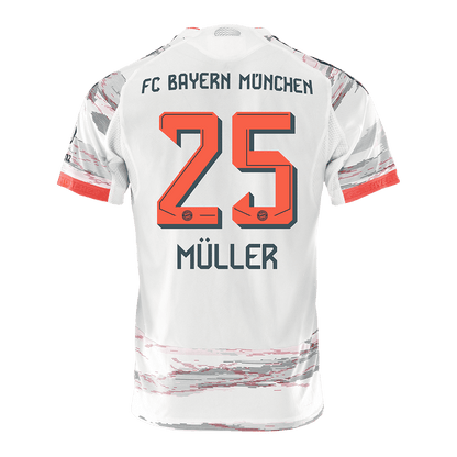 Αυθεντική ποδοσφαιρική φανέλα Muller #25 φανέλα εκτός έδρας για την Bayern Munich 2025/26