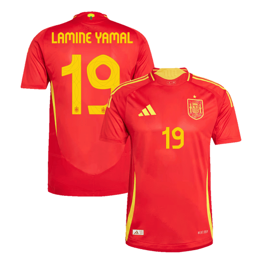Αυθεντική φανέλα LAMINE YAMAL #19 Soccer Jersey Ισπανίας για το σπίτι 2024