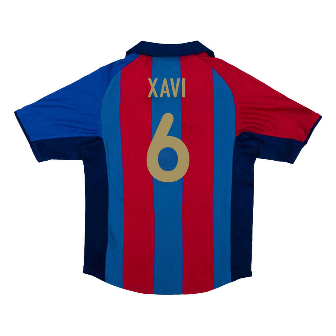XAVI #6 Ρετρό φανέλα Barcelona για εντός έδρας ποδόσφαιρο 2001/02