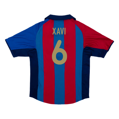 XAVI #6 Ρετρό φανέλα Barcelona για εντός έδρας ποδόσφαιρο 2001/02