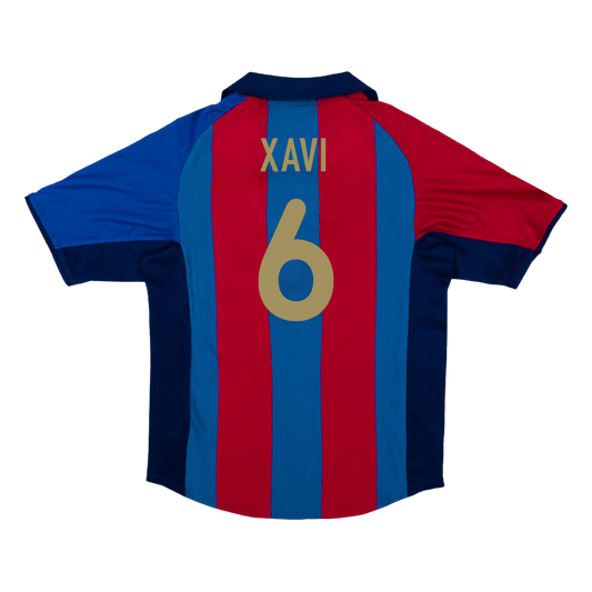 XAVI #6 Ρετρό φανέλα Barcelona για εντός έδρας ποδόσφαιρο 2001/02