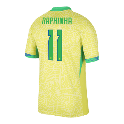RAPHINHA #11 Βραζιλία Ποδόσφαιρο Τζέρσεϊ Home Custom Shirt 2024