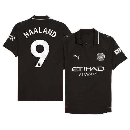 HAALAND #9 Manchester City Away Authentic Soccer Jersey 2025/26
