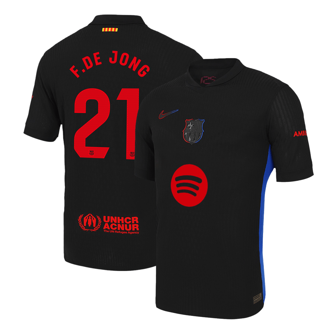 Αυθεντική φανέλα F.DE JONG #21 Soccer Jersey Barcelona Away 2024/25 Spotify λογότυπο χωρίς κείμενο