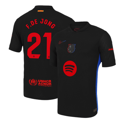 Αυθεντική φανέλα F.DE JONG #21 Soccer Jersey Barcelona Away 2024/25 Spotify λογότυπο χωρίς κείμενο