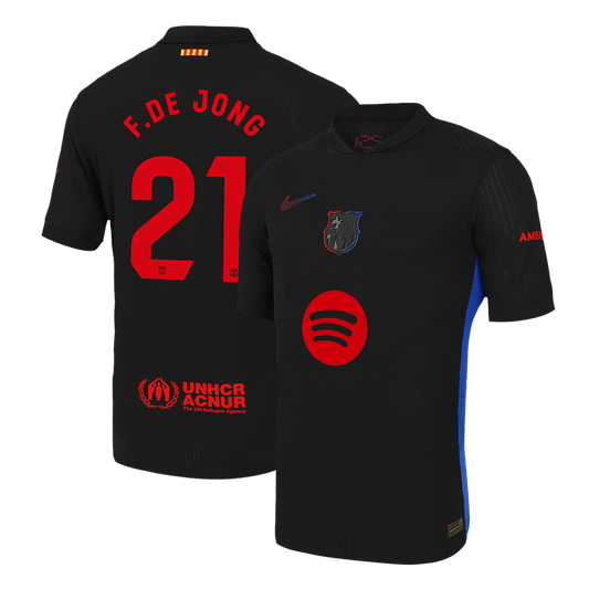 Αυθεντική φανέλα F.DE JONG #21 Soccer Jersey Barcelona Away 2024/25 Spotify λογότυπο χωρίς κείμενο