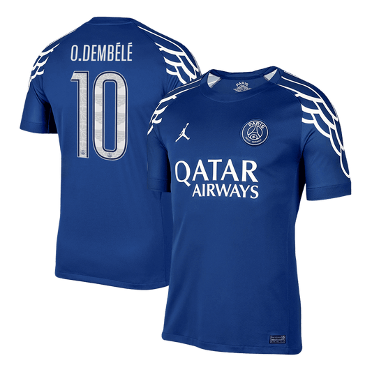 O.DEMBELE #10 Φανέλα Ποδοσφαίρου PSG Τέταρτη Εκτός έδρας Προσαρμοσμένη Μπλούζα 2024/25 - UCL
