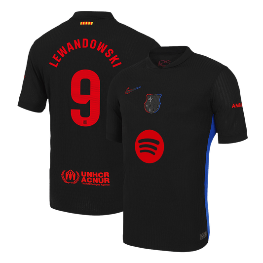Αυθεντικό LEWANDOWSKI #9 Ποδοσφαιρική φανέλα Barcelona Away 2024/25 Spotify λογότυπο χωρίς κείμενο