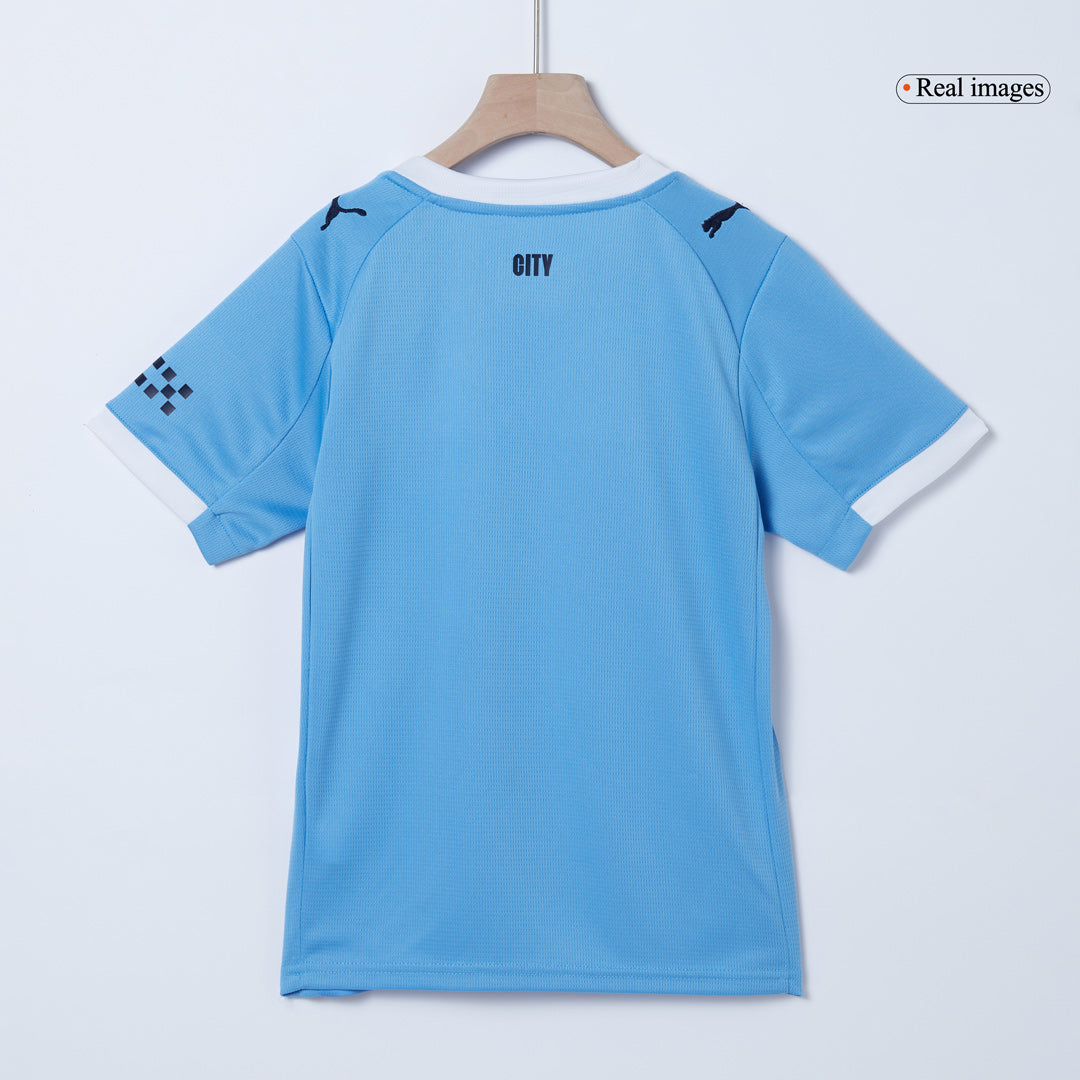 Manchester City Home Kids Soccer Jerseys Kit 2025/26