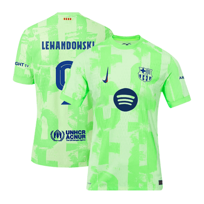 Αυθεντική φανέλα LEWANDOWSKI #9 Soccer Jersey Barcelona Third Away 2024/25 UCL Spotify λογότυπο χωρίς κείμενο
