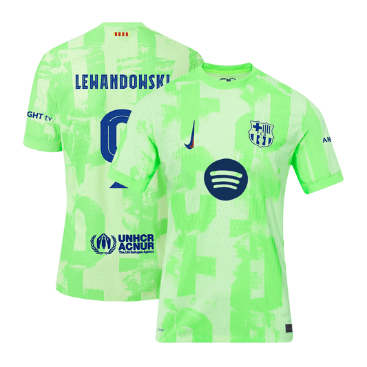 Αυθεντική φανέλα LEWANDOWSKI #9 Soccer Jersey Barcelona Third Away 2024/25 UCL Spotify λογότυπο χωρίς κείμενο