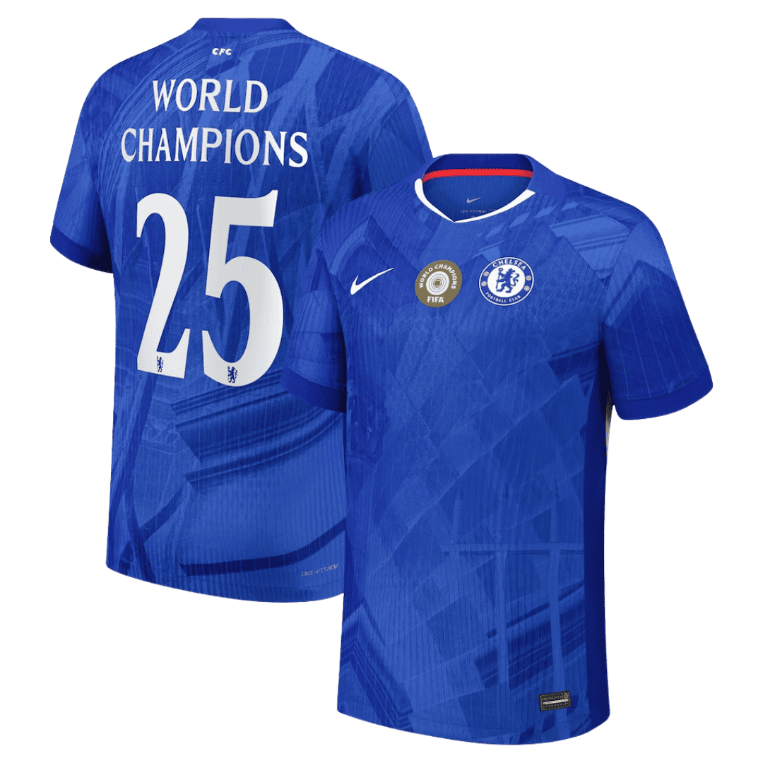 ΠΡΩΤΑΘΛΗΤΕΣ ΠΑΓΚΟΣΜΙΩΝ #25 Chelsea Home Αυθεντική Φανέλα Ποδοσφαίρου 2025/26 με σήμα στο στήθος
