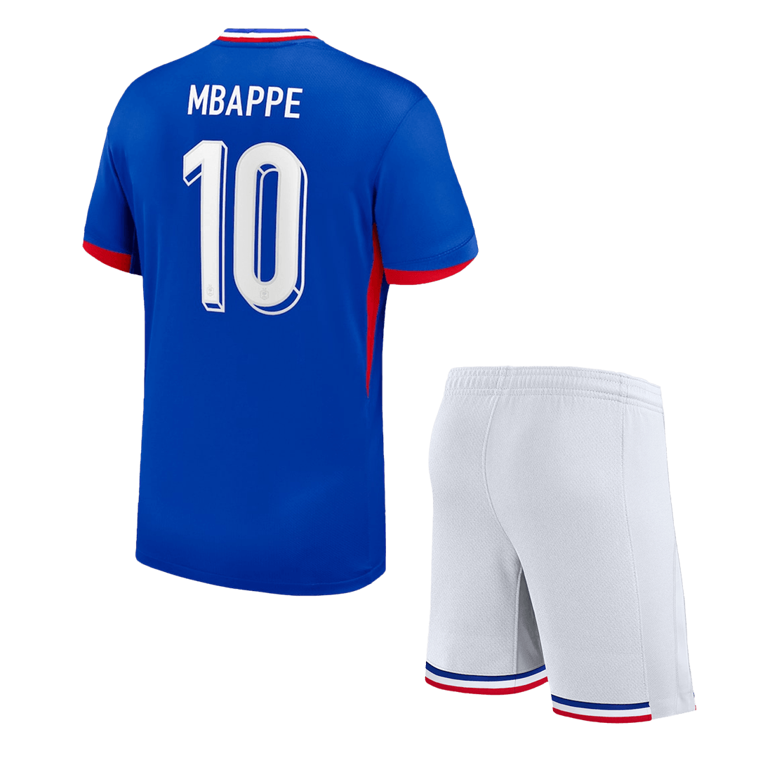 Kids France MBAPPE #10 Προσαρμοσμένα κιτ ποδοσφαίρου Euro 2024