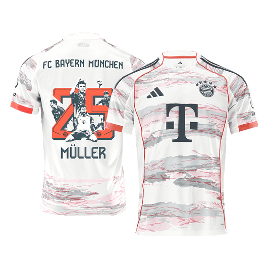 MULLER Special #25 Μπάγερν Μονάχου εκτός έδρας ποδοσφαιρική φανέλα 2025/26 Λευκή
