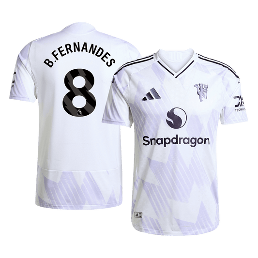 B.FERNANDES #8 Αυθεντική Φανέλα Ποδοσφαίρου Manchester United Εκτός έδρας 2025/26
