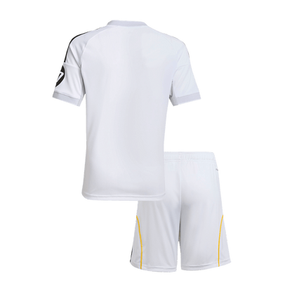 Real Madrid Home Kids White Soccer Jerseys Kit 2025/26