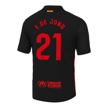 Αυθεντική φανέλα F.DE JONG #21 Soccer Jersey Barcelona Away 2024/25 Spotify λογότυπο χωρίς κείμενο