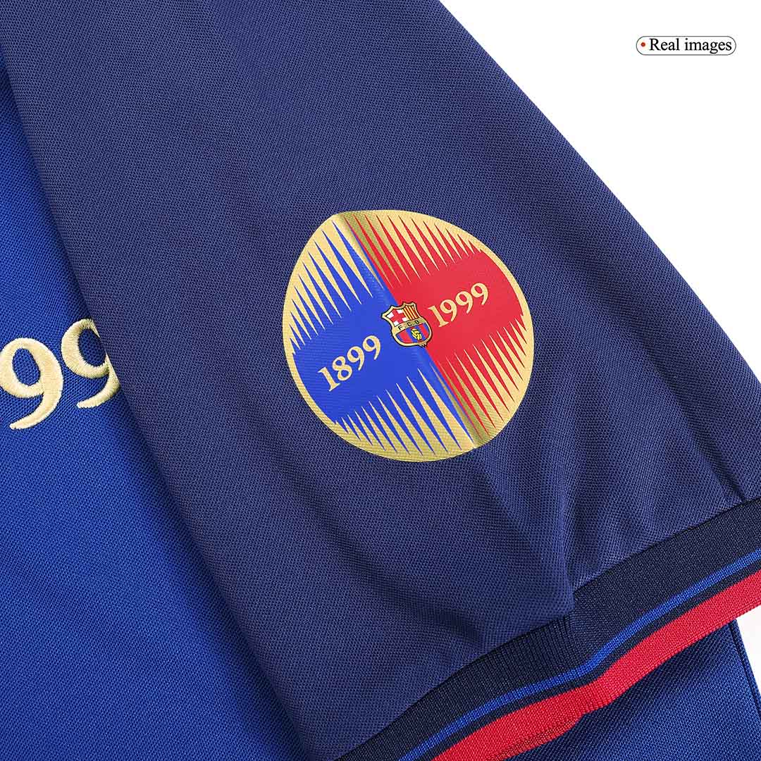 Retro Jersey RIVALDO #11 Barcelona Retro Jersey Home Soccer Shirt 1999/00 100th Anniversary