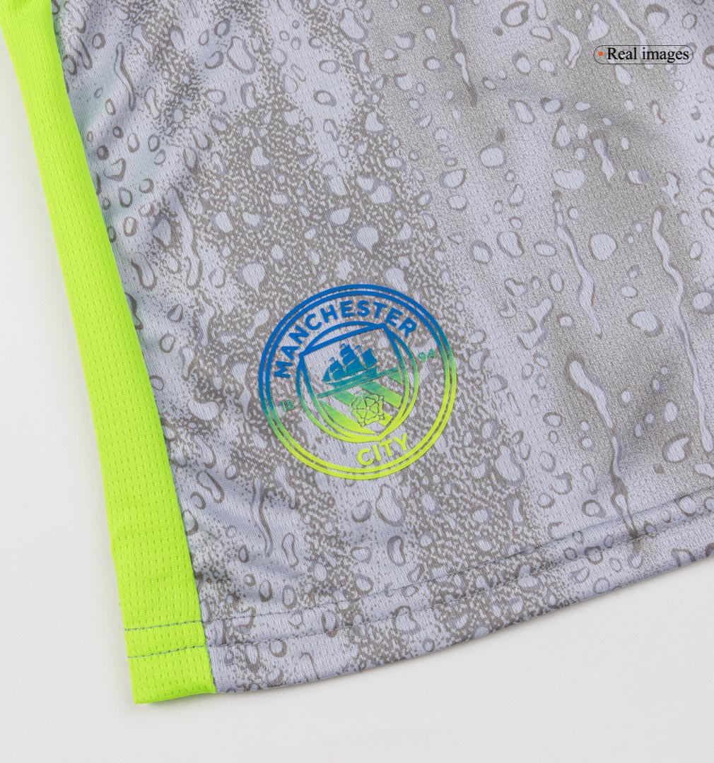 Παιδική Φανέλα Μάντσεστερ Σίτι Τρίτης Εμφάνισης (Φανέλα+Σορτς+Κάλτσες) 25/26 Γκρι