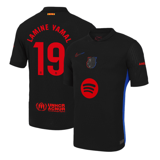Αυθεντικό LAMINE YAMAL #19 Ποδοσφαιρική φανέλα Barcelona Away 2024/25 Spotify λογότυπο χωρίς κείμενο
