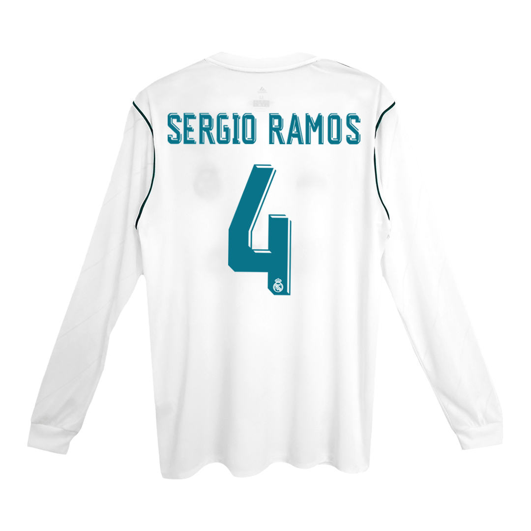 Retro Jersey SERGIO RAMOS #4 Real Madrid Retro Jersey Home Soccer Shirt 2017/18