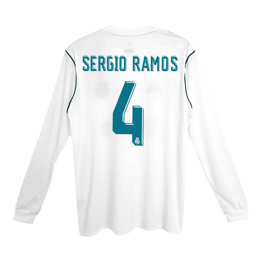 Retro Jersey SERGIO RAMOS #4 Real Madrid Retro Jersey Home Soccer Shirt 2017/18