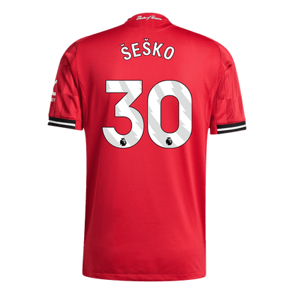ŠEŠKO #30 Manchester United Home Authentic Soccer Jersey 2025/26
