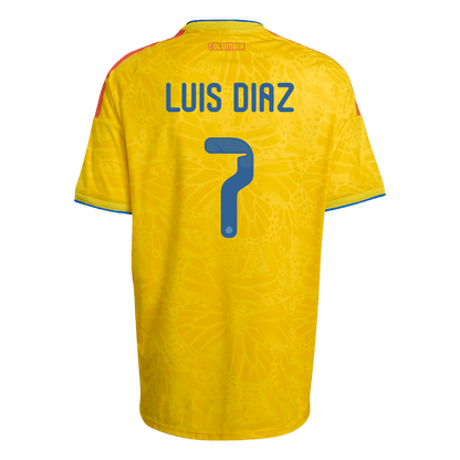 LUIS DíAZ #7 Φανέλα Ποδοσφαίρου Κολομβίας Έδρα Προσαρμοσμένη Μπλούζα Παγκόσμιο Κύπελλο 2026