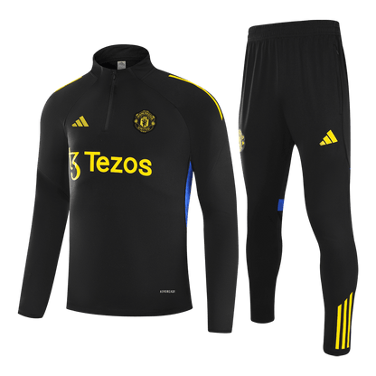 Manchester United 1/4 Zip Tracksuit 2025/26 Kids Black