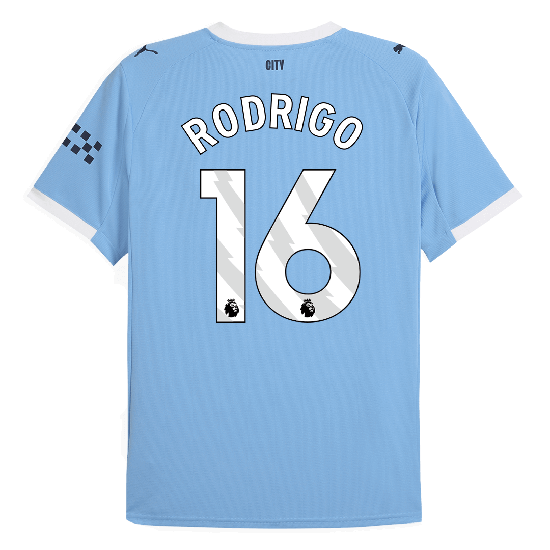RODRIGO #16 Εντός έδρας ποδοσφαιρική φανέλα Manchester City 2025/26 Μπλε