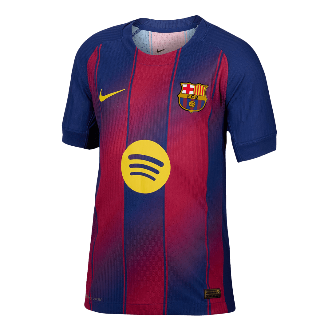 F.DE JONG #21 Barcelona Home Authentic Soccer Jersey 2025/26